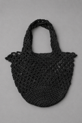 Handmade Black Mesh Tote with Solid Base