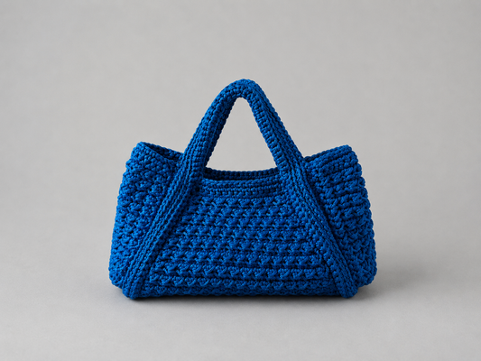 Handmade Cobalt Blue Structured Tote Bag