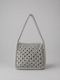 Handmade Grey Granny Square Shoulder Bag