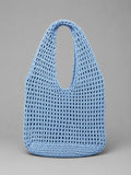 Handmade Sky Blue Mesh Hobo Bag