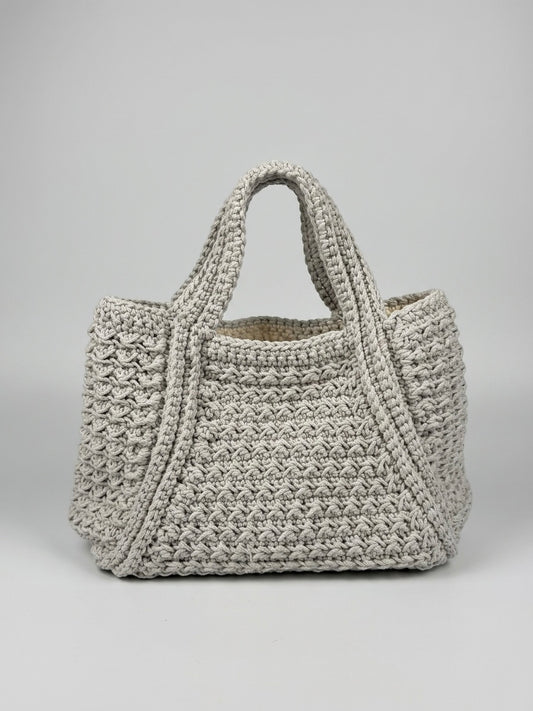 Handmade Grey Chunky Cotton Tote Bag
