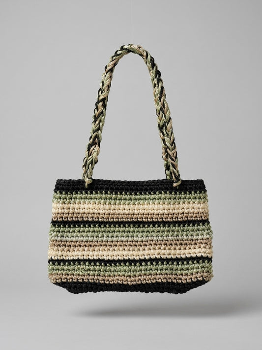 Handmade Bohemian Stripe Crochet Handbag